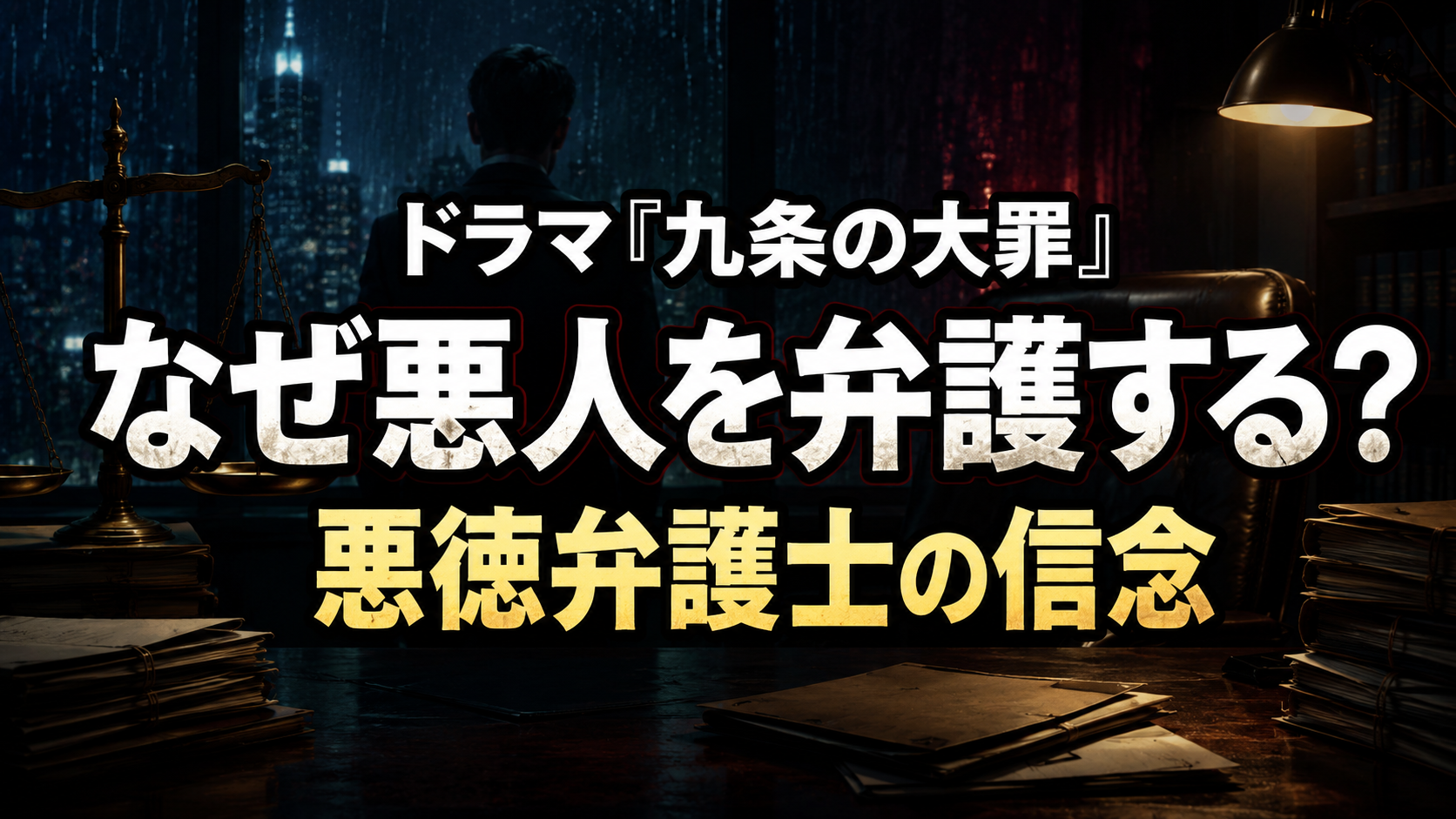 ドラマ『九条の大罪』九条間人はなぜ悪人を弁護する？悪徳弁護士と呼ばれる理由