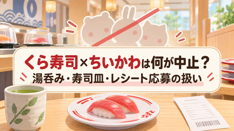 くら寿司×ちいかわは何が中止？湯呑み・寿司皿・レシート応募の扱い